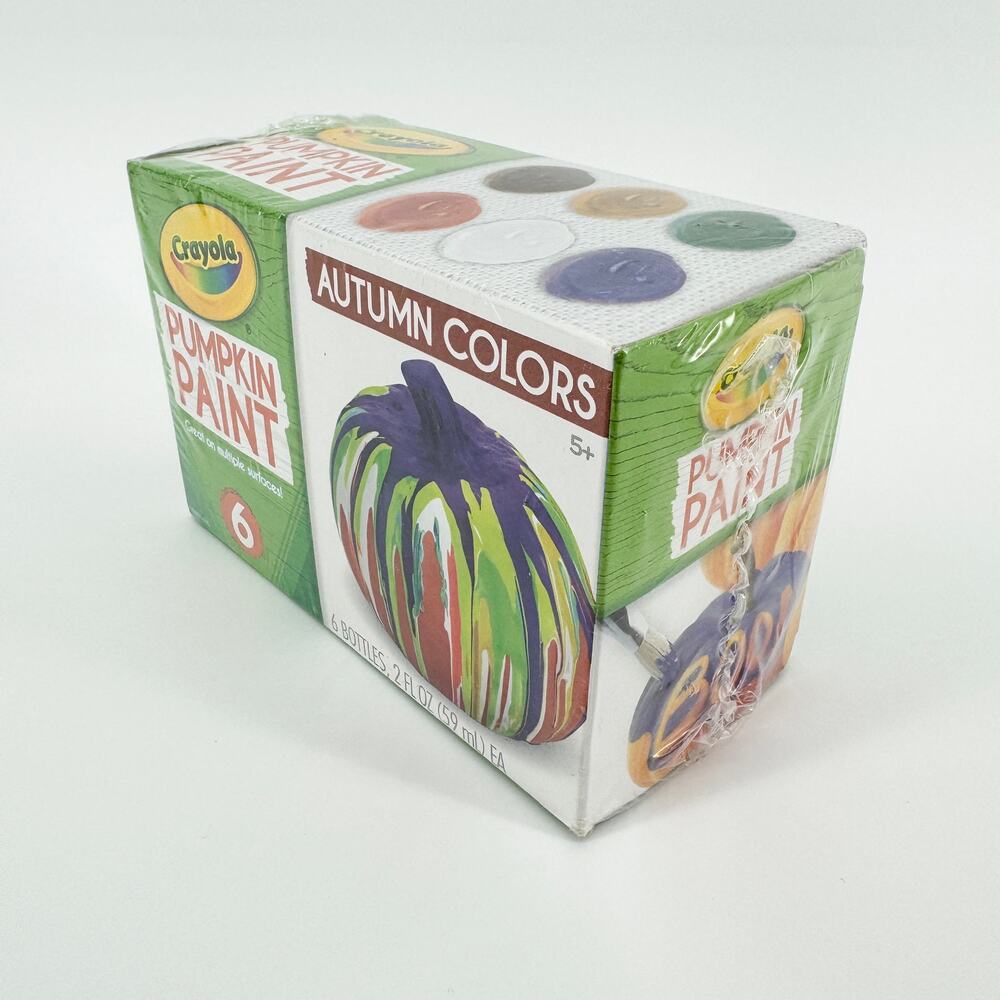 Crayola Pumpkin Paint Set - Autumn Colors, 6 Bottles Non-Toxic Great for Kids 5+ - Picture 3 of 6